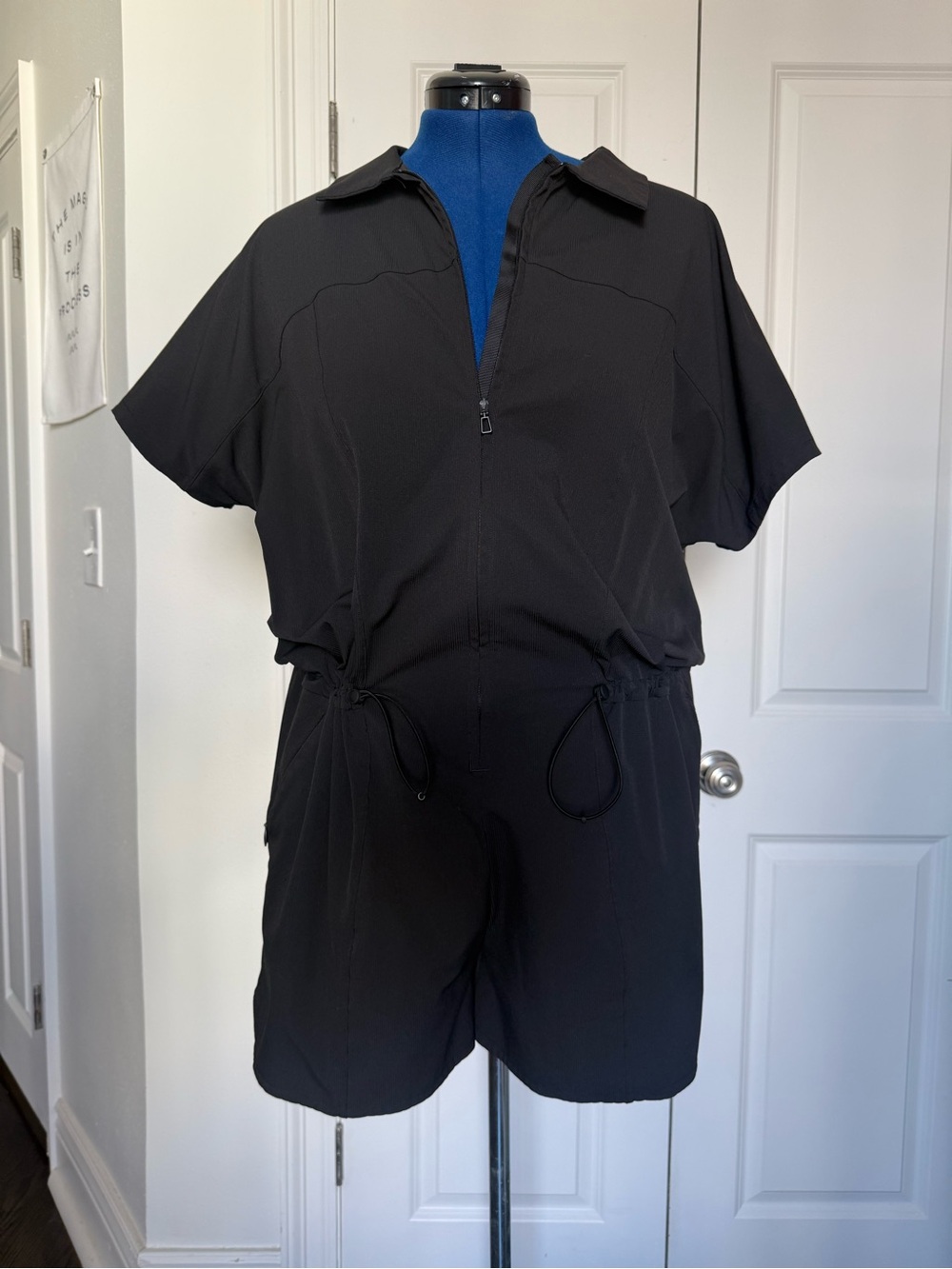 Lululemon Women’s Black Short-Sleeve One-Piece Romper